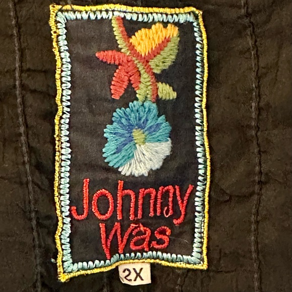 Johnny Was Floral Embroidered Black Semi Sheer Tunic - Picture 5 of 7